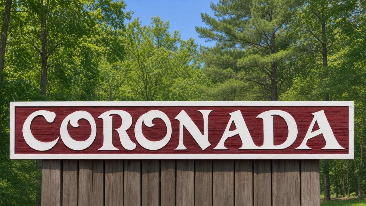 The restored Coronada entrance sign
